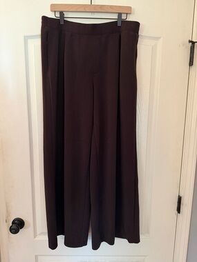 aerie Wide-Leg Pants in Dark Brown